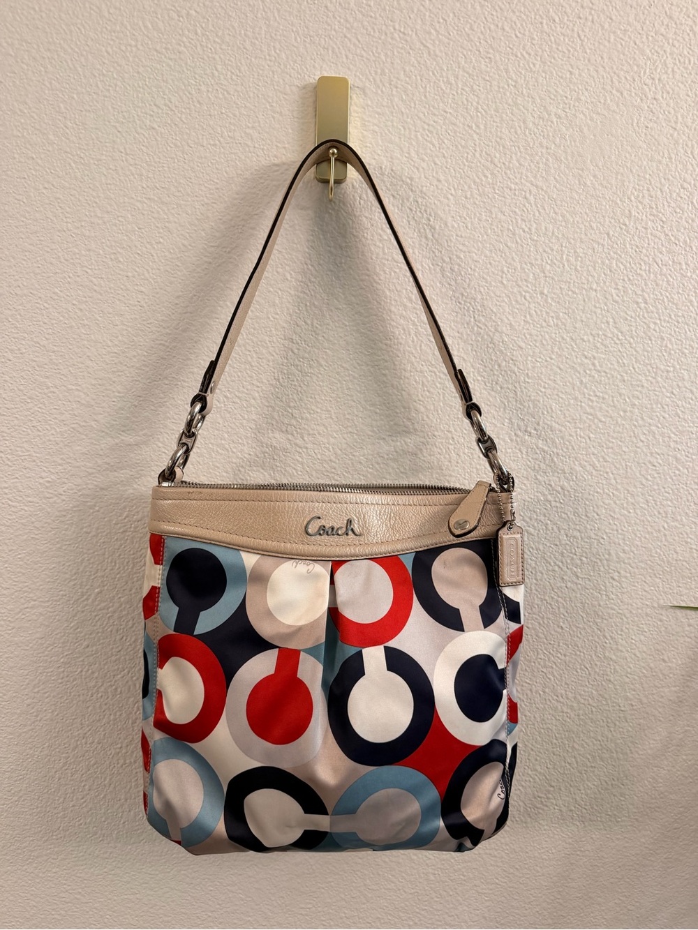 Coach F23930 Poppy Multicolor Signature C Shoulder Bag Hobo Y2K Mod
